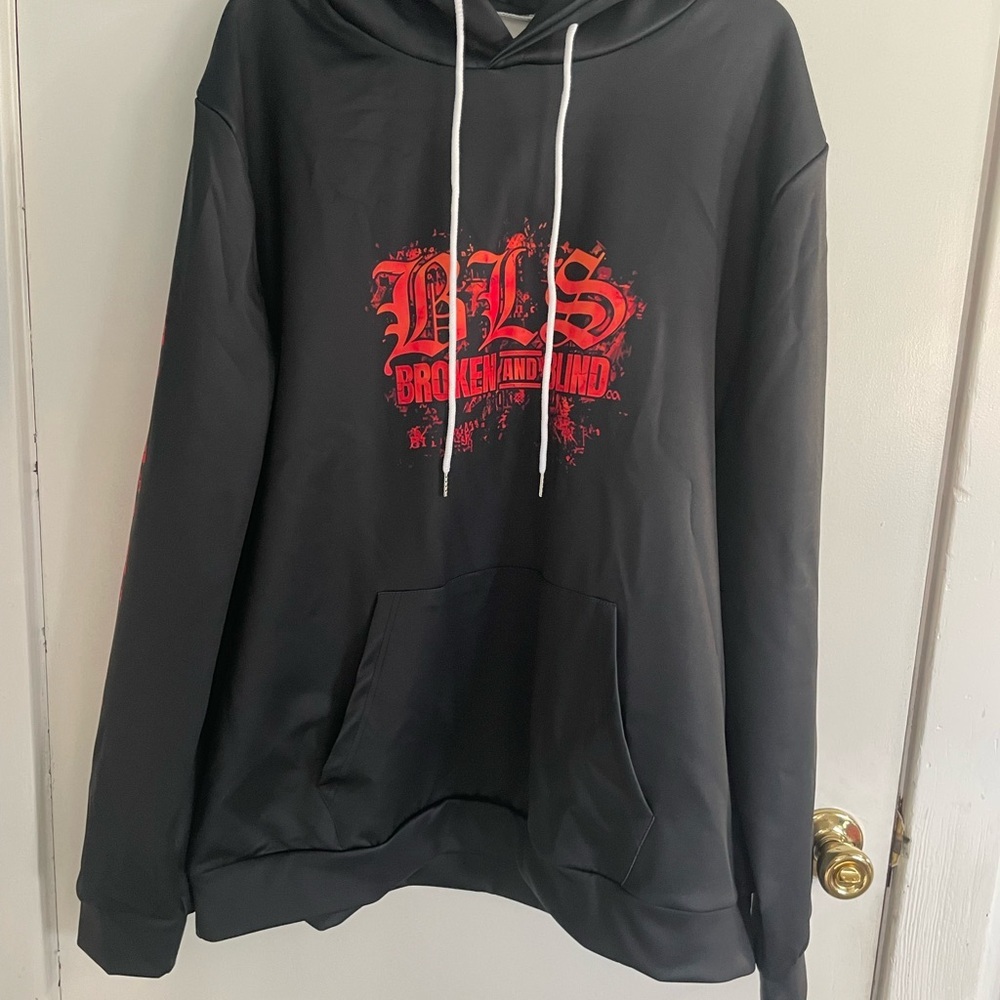 Black & Red Graphic BLS Hoodie size medium